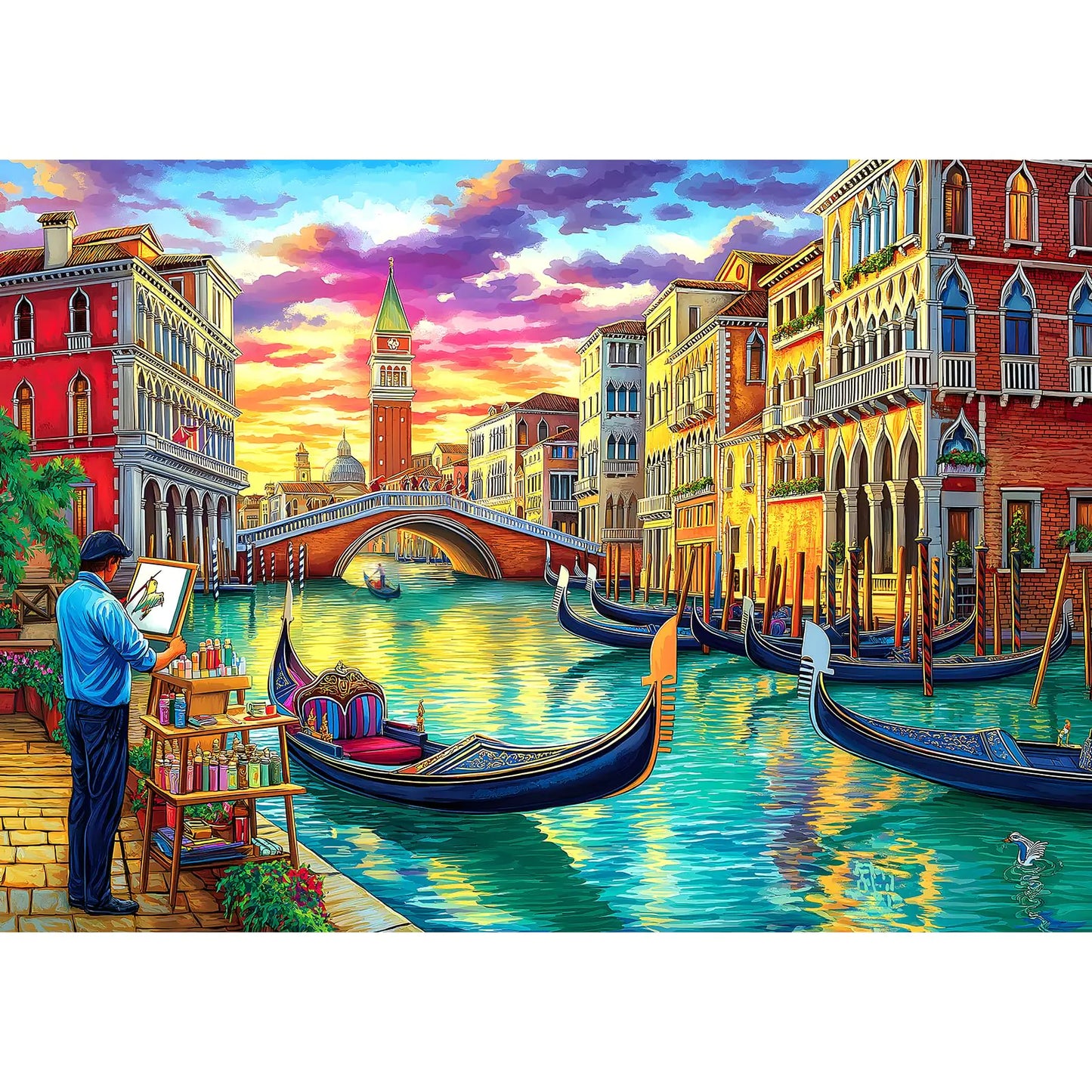Venice Italy 1000 Piece Puzzle for Adults Travel Landscape Puzzles for Adults 1000 Pieces Water City Jigsaw Puzzles 1000 Pieces Family Challenging Puzzle (27.5"X19.6")