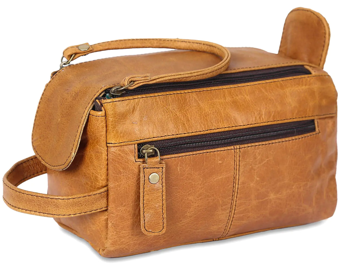 CRAFAT Toiletry Bag for Men - Travel Toiletry Bag for Men - Leather Dopp Kit Shaving Bag for Mens - Gifts for Men Who Have Everything