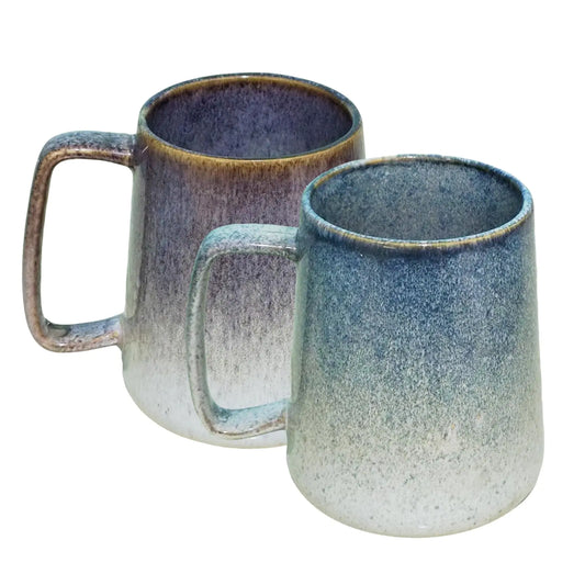Extra Large Tall Coffee Mugs with Handle - Set of 2 24 oz Ceramic Dishwasher & Microwave Safe Unique Kiln Change Design